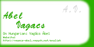 abel vagacs business card